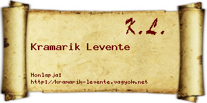 Kramarik Levente névjegykártya