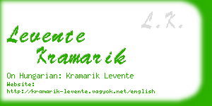 levente kramarik business card